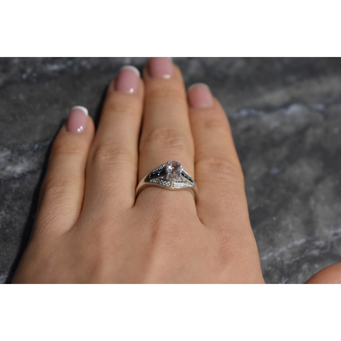 Sky Jewelry Серебряное кольцо 925 проба с Морганитом