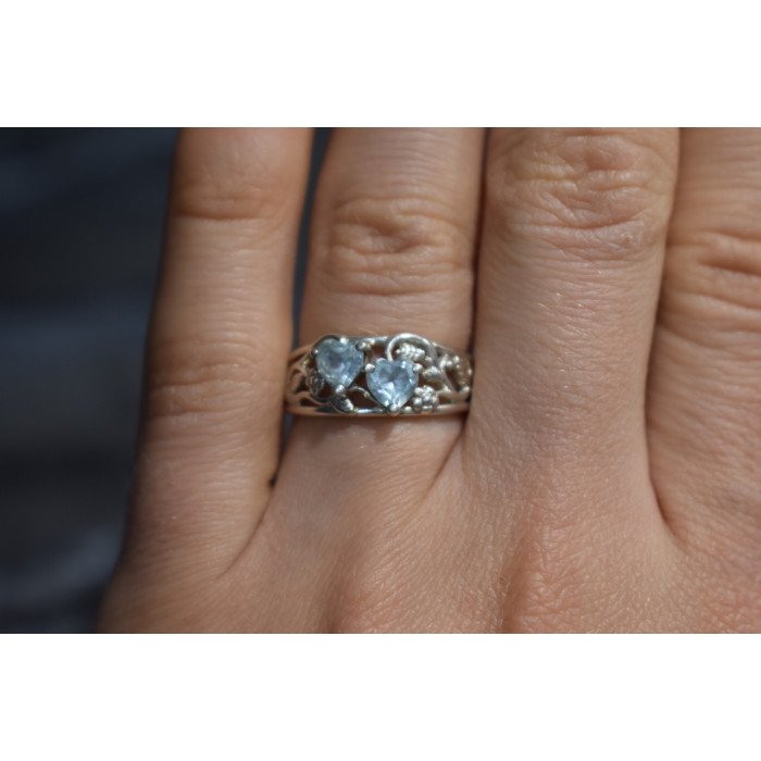 Sky Jewelry Серебряное кольцо с камнем Голубая Шпинель