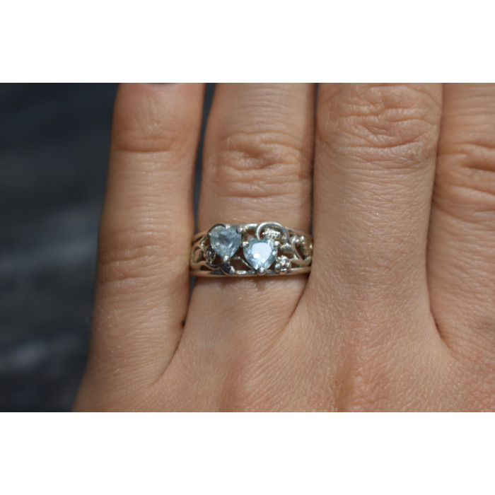 Sky Jewelry Серебряное кольцо с камнем Голубая Шпинель