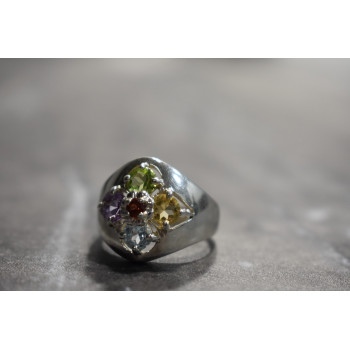 Sky Jewelry Серебряное кольцо 925 проба с натуральными камнями