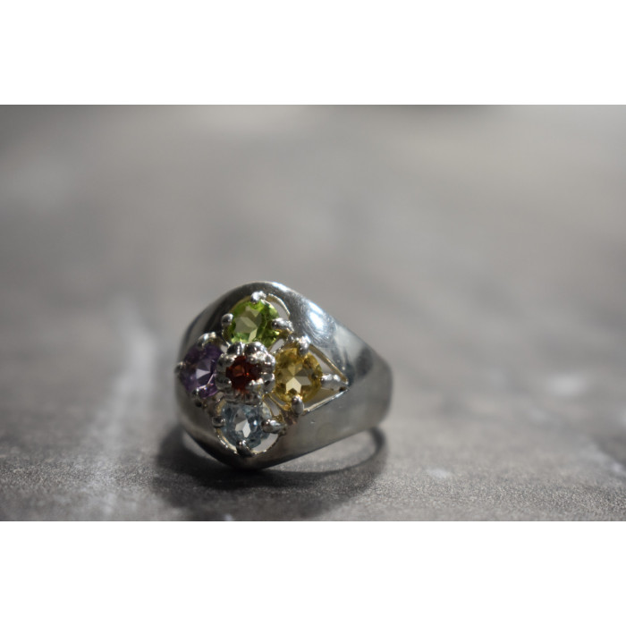 Sky Jewelry Серебряное кольцо 925 проба с натуральными камнями