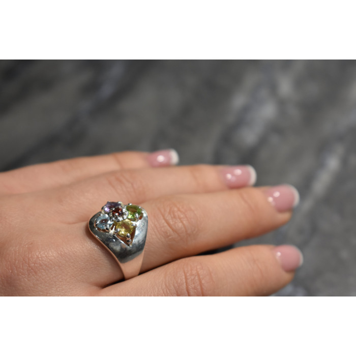 Sky Jewelry Серебряное кольцо 925 проба с натуральными камнями