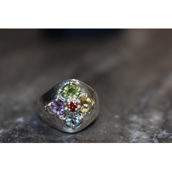 Sky Jewelry Серебряное кольцо 925 проба с натуральными камнями