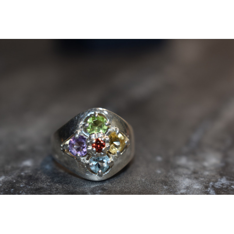 Sky Jewelry Серебряное кольцо 925 проба с натуральными камнями