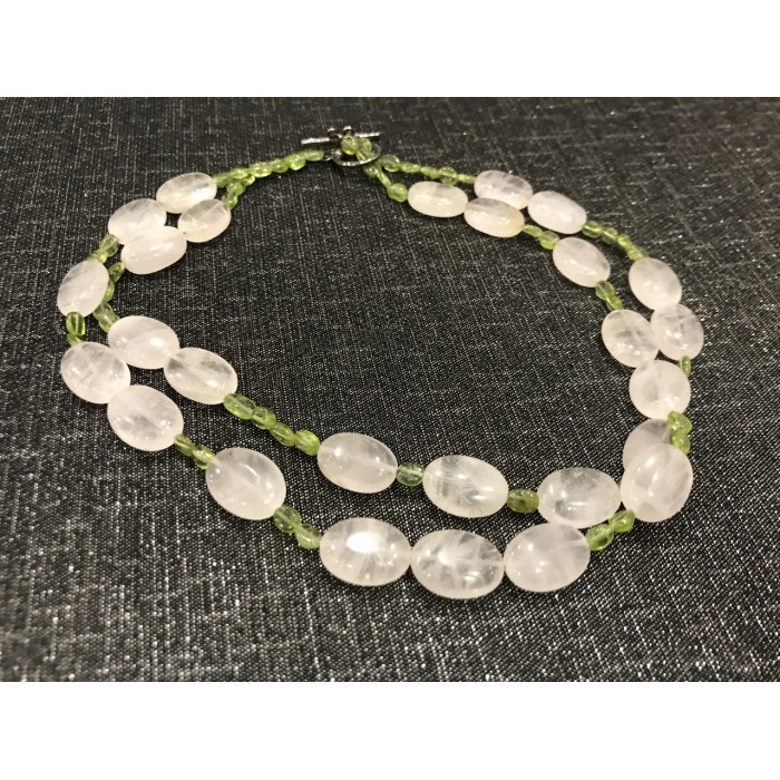 Sky Jewelry Ожерелье c кварцем и зеленым перидотом