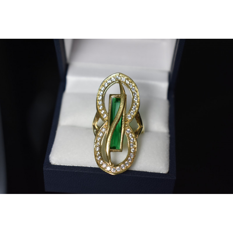 Sky Jewelry Серебряное кольцо с зеленым Алпанитом