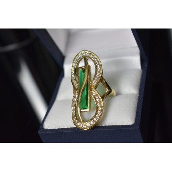 Sky Jewelry Серебряное кольцо с зеленым Алпанитом