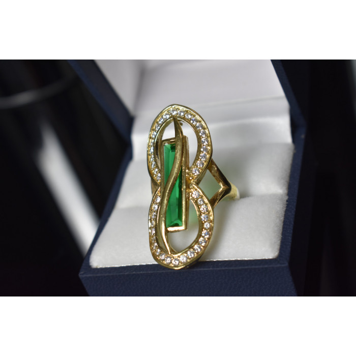 Sky Jewelry Серебряное кольцо с зеленым Алпанитом