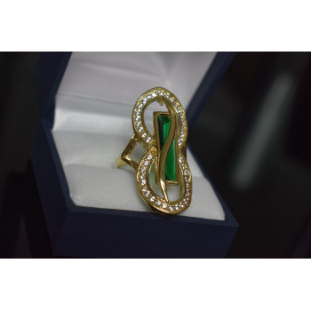 Sky Jewelry Серебряное кольцо с зеленым Алпанитом