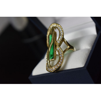 Sky Jewelry Серебряное кольцо с зеленым Алпанитом