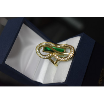 Sky Jewelry Серебряное кольцо с зеленым Алпанитом