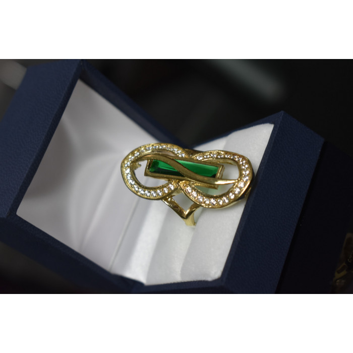 Sky Jewelry Серебряное кольцо с зеленым Алпанитом