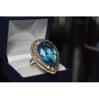 Sky Jewelry Серебряное кольцо с небесно-голубым камнем Алпанит