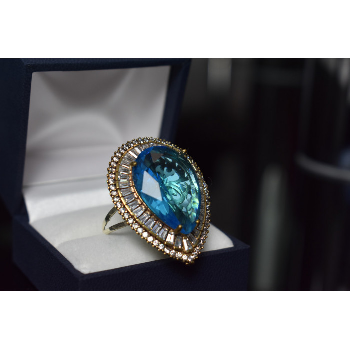 Sky Jewelry Серебряное кольцо с небесно-голубым камнем Алпанит