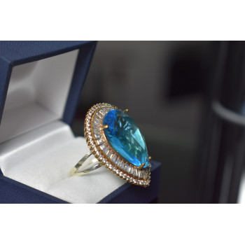 Sky Jewelry Серебряное кольцо с небесно-голубым камнем Алпанит