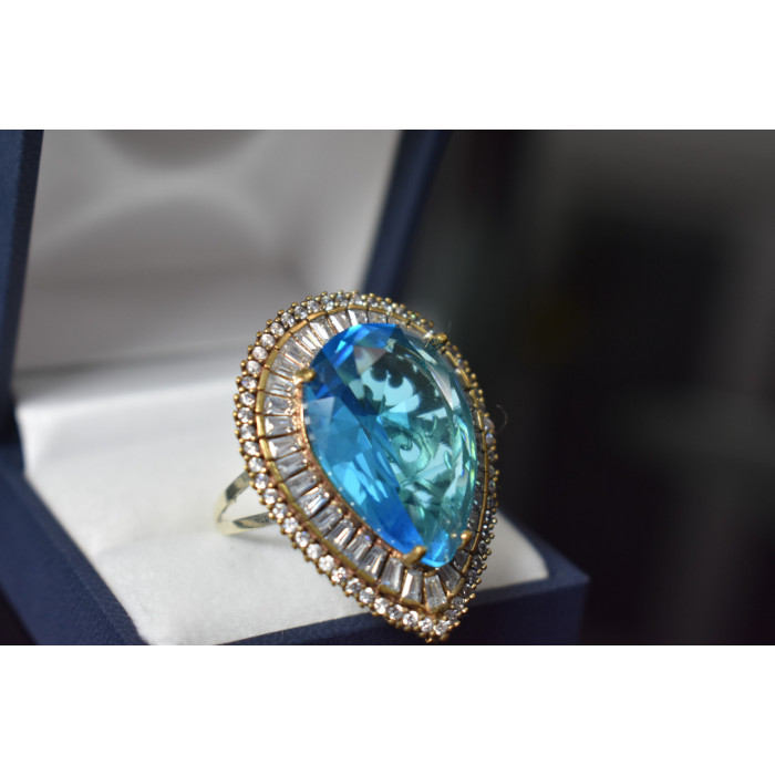 Sky Jewelry Серебряное кольцо с небесно-голубым камнем Алпанит