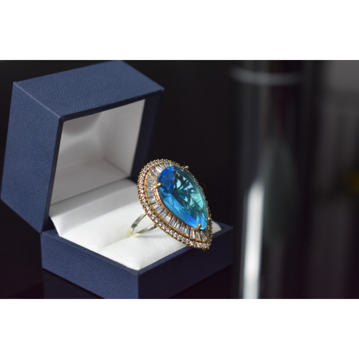 Sky Jewelry Серебряное кольцо с небесно-голубым камнем Алпанит