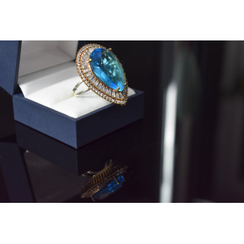 Sky Jewelry Серебряное кольцо с небесно-голубым камнем Алпанит