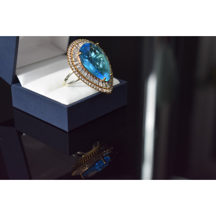 Sky Jewelry Серебряное кольцо с небесно-голубым камнем Алпанит