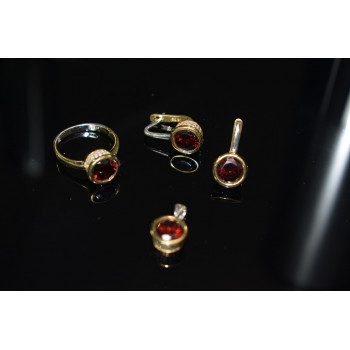 Sky Jewelry Серебряный набор с Гранатом 925 проба