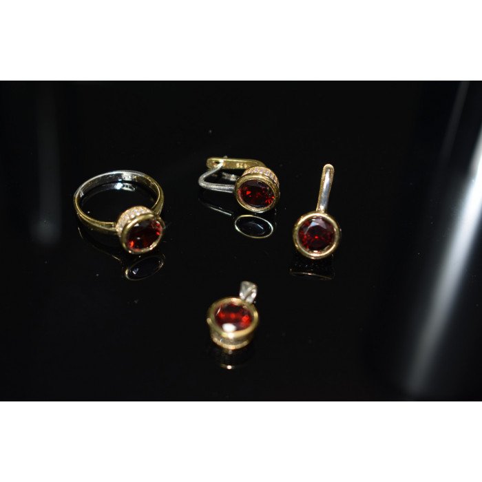 Sky Jewelry Серебряный набор с Гранатом 925 проба