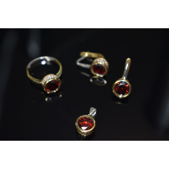 Sky Jewelry Серебряный набор с Гранатом 925 проба