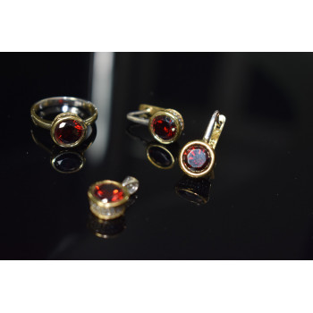 Sky Jewelry Серебряный набор с Гранатом 925 проба