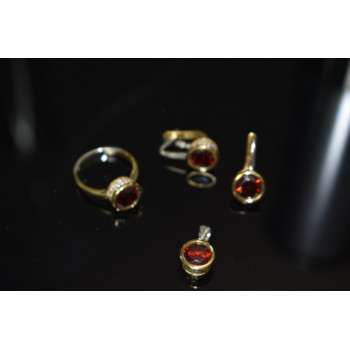 Sky Jewelry Серебряный набор с Гранатом 925 проба