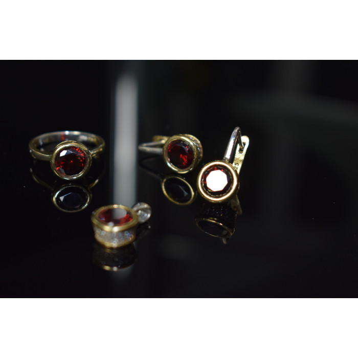 Sky Jewelry Серебряный набор с Гранатом 925 проба