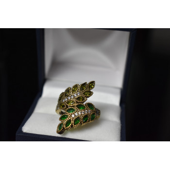 Sky Jewelry Серебряное кольцо 925 проба с Зелеными Алпанитами