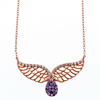 Sky Jewelry Серебряное ожерелье с фианитами