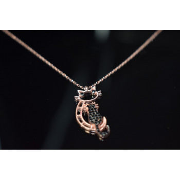 Sky Jewelry Серебряное колье *Черный Кот* с фианитами