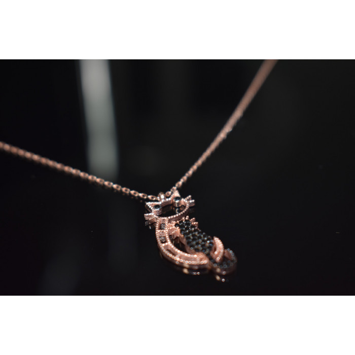 Sky Jewelry Серебряное колье *Черный Кот* с фианитами