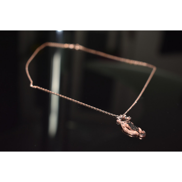 Sky Jewelry Серебряное колье *Черный Кот* с фианитами