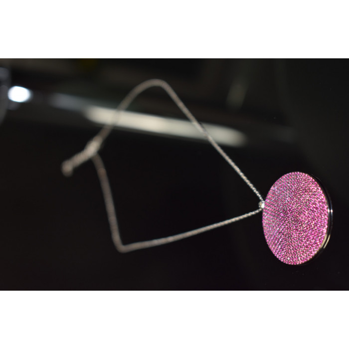 Sky Jewelry Серебряная цепочка с кулоном камень Розовая Шпинель