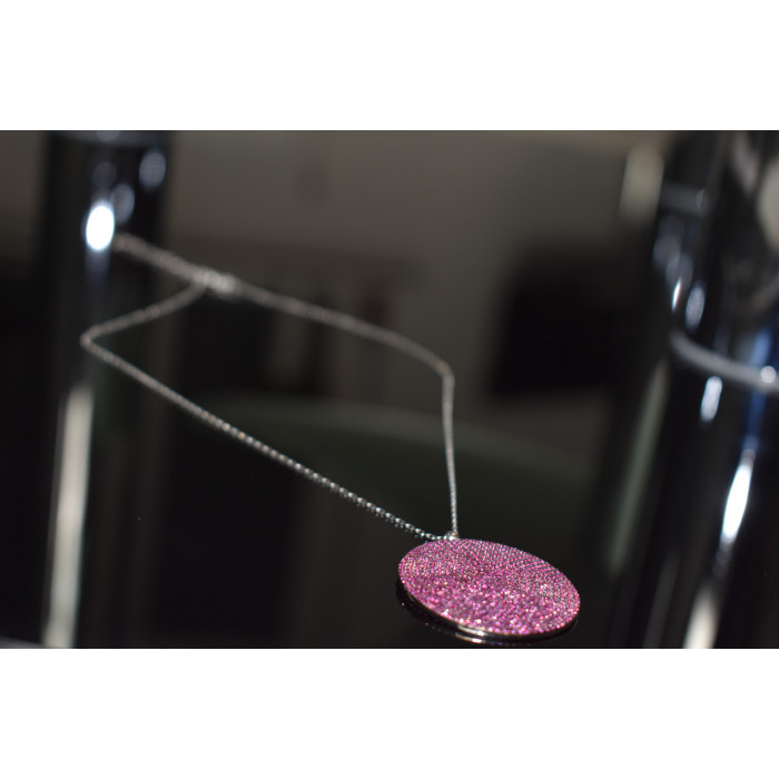 Sky Jewelry Серебряная цепочка с кулоном камень Розовая Шпинель