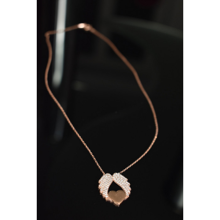 Sky Jewelry Серебряное колье *Крылья ангела с Сердцем