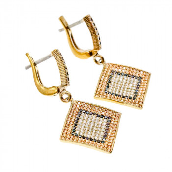 Sky Jewelry Серебряный комплект со вставками из камней Черный Нефрит и фианиты