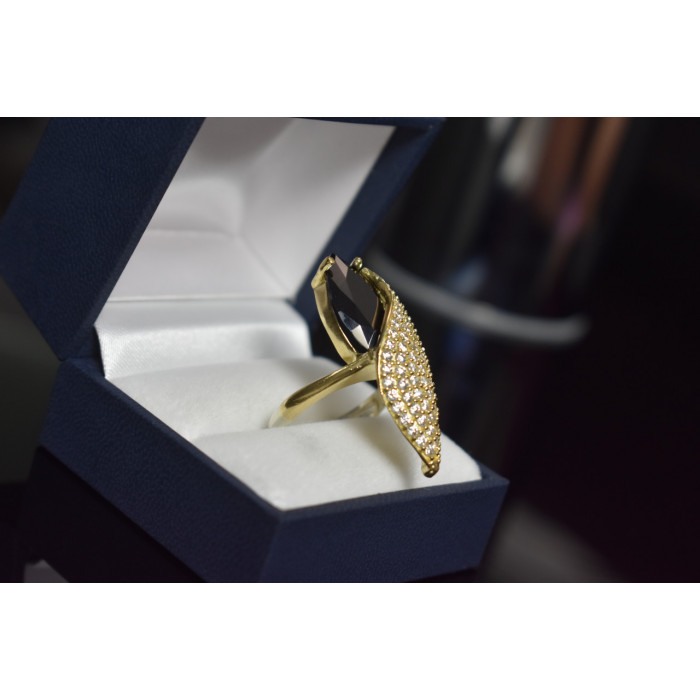 Sky Jewelry Серебряное кольцо с черным камнем Алпанит