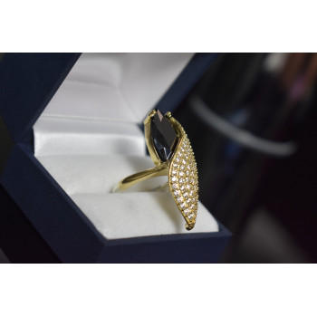 Sky Jewelry Серебряное кольцо с черным камнем Алпанит