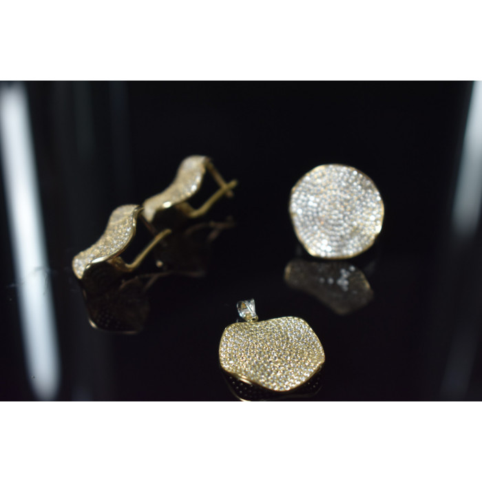 Sky Jewelry Серебряный комплект 925 проба с фианитами