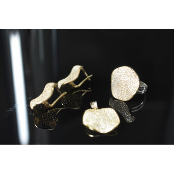 Sky Jewelry Серебряный комплект 925 проба с фианитами