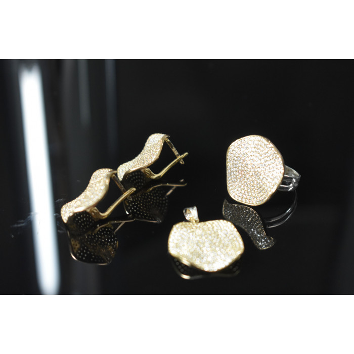 Sky Jewelry Серебряный комплект 925 проба с фианитами