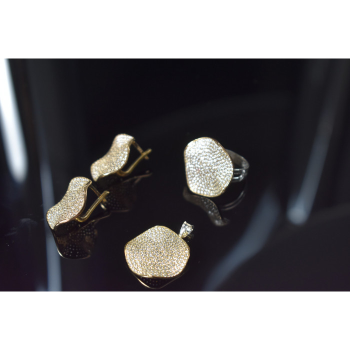 Sky Jewelry Серебряный комплект 925 проба с фианитами