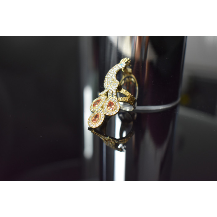 Sky Jewelry Серебряное кольцо *Жар-Птица* с камнем Гелиодор и вставкой из бирюзы