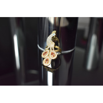 Sky Jewelry Серебряное кольцо *Жар-Птица* с камнем Гелиодор и вставкой из бирюзы