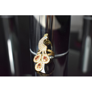 Sky Jewelry Серебряное кольцо *Жар-Птица* с камнем Гелиодор и вставкой из бирюзы