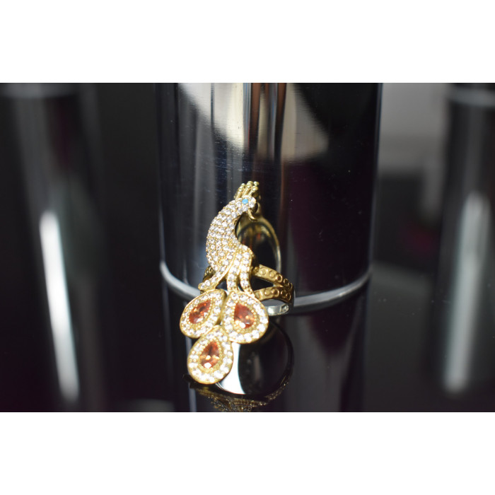 Sky Jewelry Серебряное кольцо *Жар-Птица* с камнем Гелиодор и вставкой из бирюзы