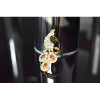 Sky Jewelry Серебряное кольцо *Жар-Птица* с камнем Гелиодор и вставкой из бирюзы