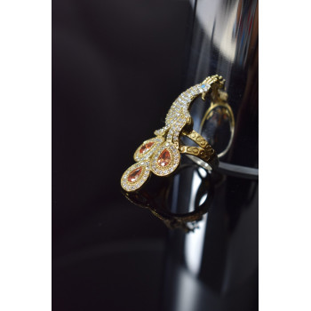 Sky Jewelry Серебряное кольцо *Жар-Птица* с камнем Гелиодор и вставкой из бирюзы